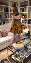 Load image into Gallery viewer, GOLD JACQUARD BOW DRESS
