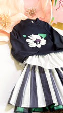 Load image into Gallery viewer, NAVY FLOWER DETAIL SWEATER BLOUSE
