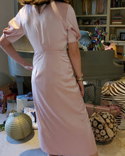 Load image into Gallery viewer, PINK SATIN WRAP DRESS
