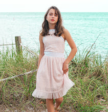 Load image into Gallery viewer, SOFT PINK LACE HALTER DRESS
