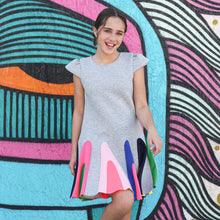 Load image into Gallery viewer, GREY COLORBLOCK SCUBA DRESS
