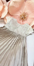 Load image into Gallery viewer, TAUPE LACE PLEATED DRESS
