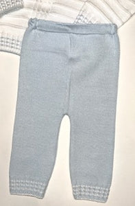 White|Blue Knit Sweater Set