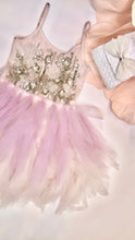 Load image into Gallery viewer, Lilac Tulle Tassel Dress w/ beads and pearls

