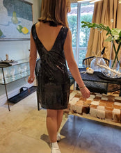 Load image into Gallery viewer, BLACK ROSE SEQUIN DRESS
