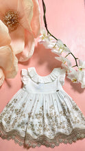 Load image into Gallery viewer, WHITE|BRONZE EMBROIDERED DRESS
