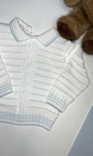 Load image into Gallery viewer, White|Blue Knit Sweater Set
