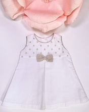Load image into Gallery viewer, WHITE BOW LINEN DRESS
