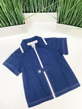 Load image into Gallery viewer, NAVY BLUE ZIPPER SHIRT
