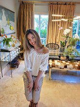 Load image into Gallery viewer, WHITE OFF-SHOULDER FLORAL LACE TOP
