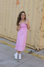 Load image into Gallery viewer, PINK GINGHAM MIDI DRESS
