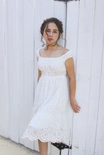 Load image into Gallery viewer, WHITE EYELET TIERED DRESS
