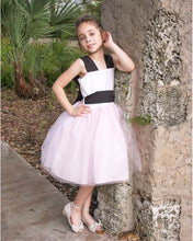 Load image into Gallery viewer, WHITE/PINK/BLCK TULLE DRESS
