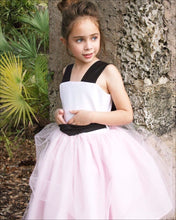 Load image into Gallery viewer, WHITE/PINK/BLCK TULLE DRESS
