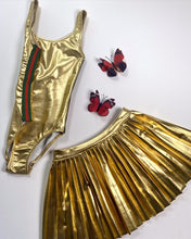 Load image into Gallery viewer, GOLD PLEATED SKIRT
