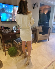 Load image into Gallery viewer, CREAM FAUX LEATHER DRESS
