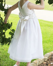 Load image into Gallery viewer, WHITE ORGANZA PIN-TUCK COMMUNION DRESS
