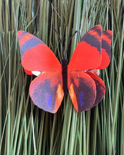 Load image into Gallery viewer, RED/POWDER BUTTERFLY HAIR CLIP
