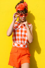 Load image into Gallery viewer, ORANGE LINEN SHORTS
