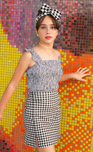 Load image into Gallery viewer, BLACK/WHITE SMOCKED GINGHAM TOP
