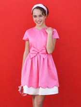 Load image into Gallery viewer, PINK SCALLOP BOW DRESS
