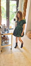 Load image into Gallery viewer, EMERALD BROCADE BUBBLE DRESS
